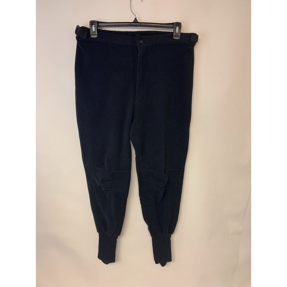 Cabela's Pants Black Fleece Stirup Winter Sports Hiking Hunting Warm Mens SZ L